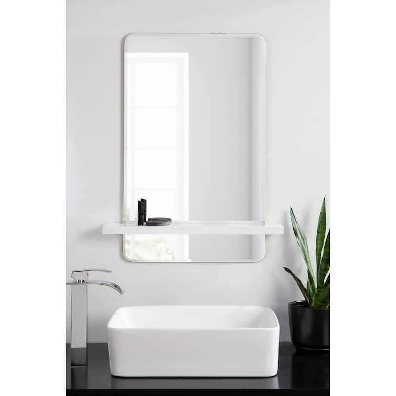 Kate and Laurel Fosset Frameless Mirror with Shelf