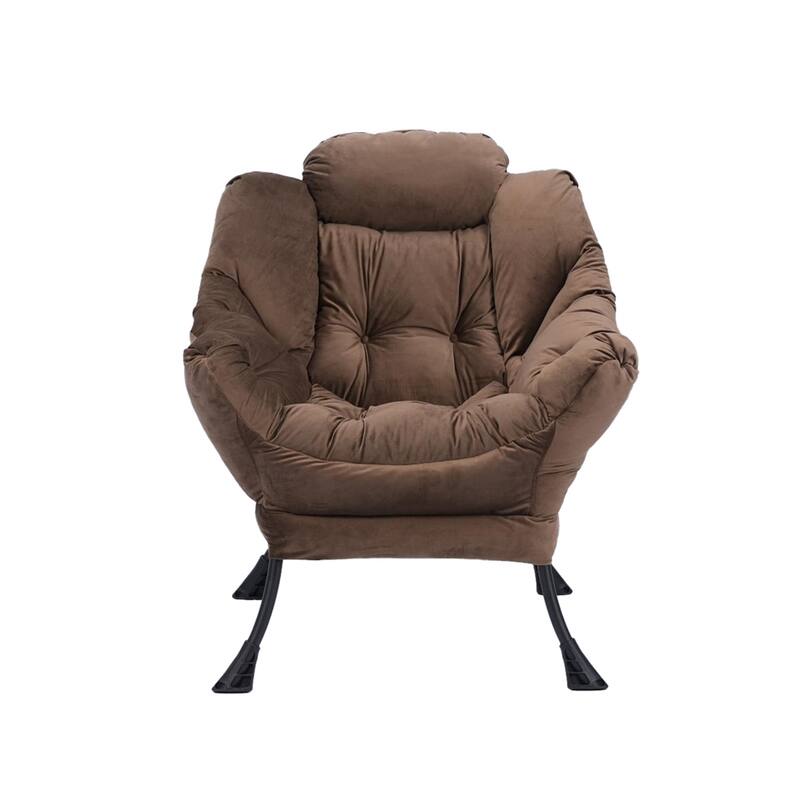 Modern Steel Frame Leisure Sofa Chair with Armrests and A Side Pocket