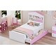 preview thumbnail 15 of 34, Roomfitters Twin Size House-Shaped Wooden Bed with Storage Shelf on the Headboard, Two Built-In Drawers for Ample Storage