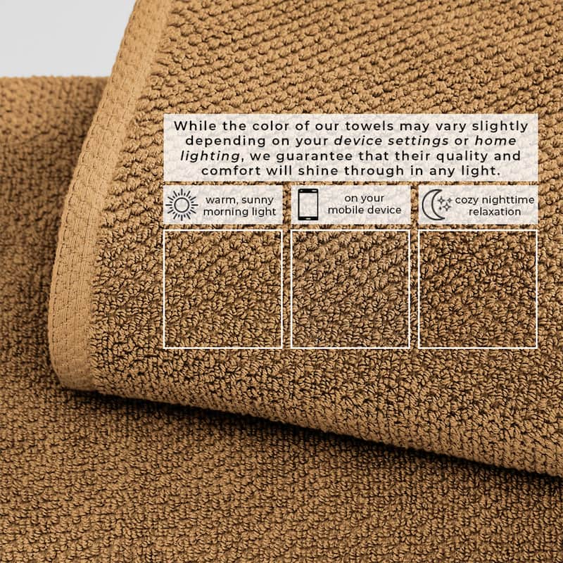 100% Cotton Acacia Collection Ultra Absorbant Popcorn Bath Towels