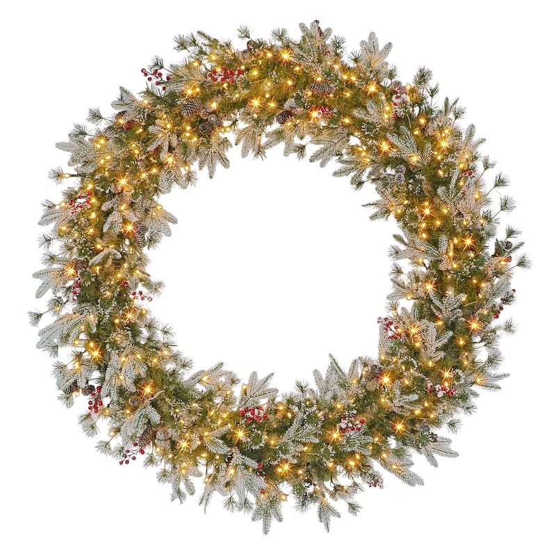 Puleo International 60 in Pre-Lit Glitter Wreath
