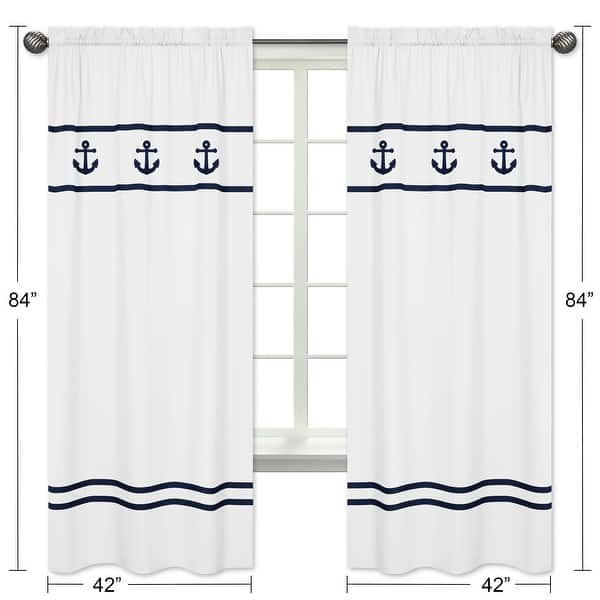 Sweet Jojo Designs Anchors Away Collection Window Curtain Panels