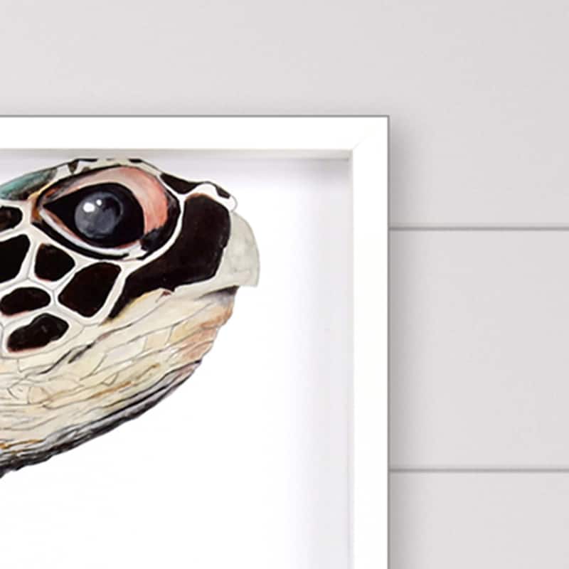 Great Sea Turtle Framed Art Giclee Under Glass - Blue