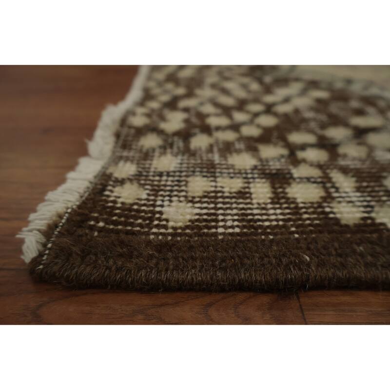 Hand Knotted Oriental 100% Wool Carpet Transitional Floral Beige & Ivories Anatolian Area Rug - 7' 0'' X 3' 11''