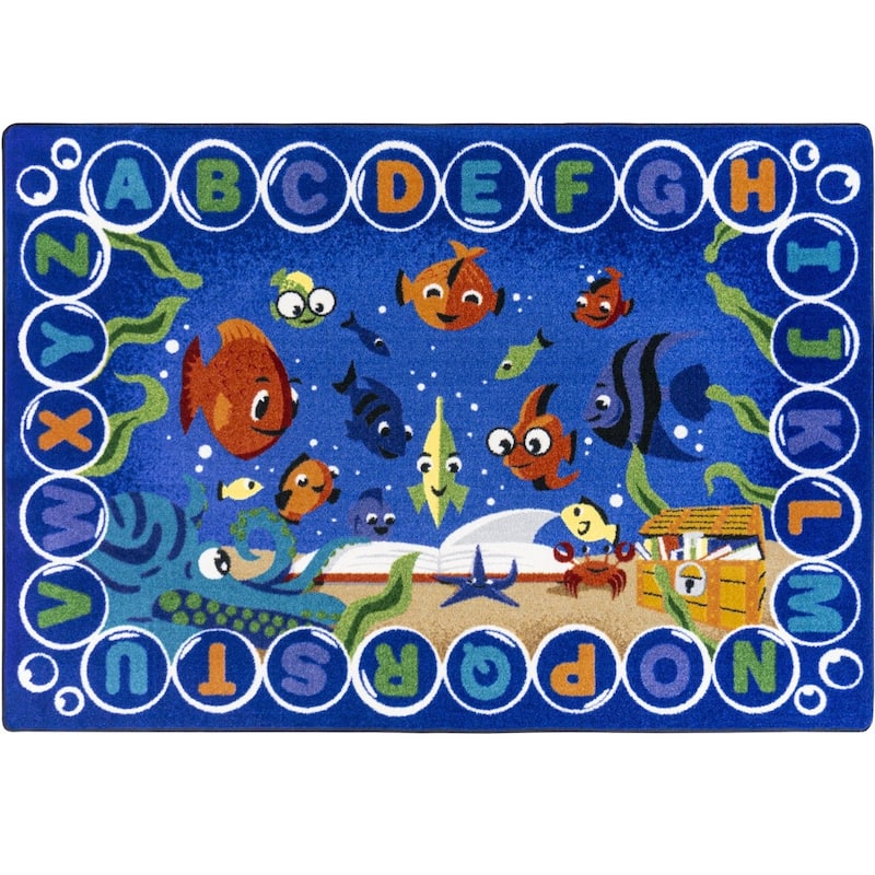 Underwater Readers Multi Educational Nylon Area Rug