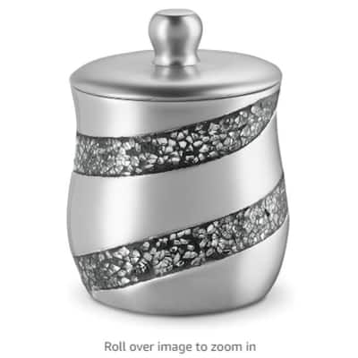 Creative Scents Silver Mosaic Qtip Holder - Gray - Gray