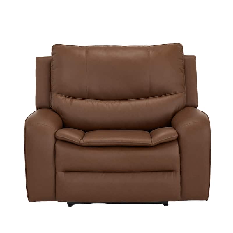 48.5" W Faux Leather Dual-Power Oversized Width Seat Recliner with USB & USB-C Charging, Ajustable Headrest