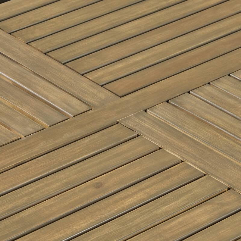 Shanter Outdoor Acacia Wood 7 Piece Dining Set with Mesh Seats by Christopher Knight Home