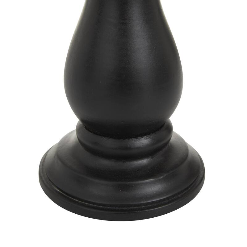 Mango Wood Turned Style Pillar Decorative Candle Holder - Set of 3 Gold, White, Black - Roche River Decor
