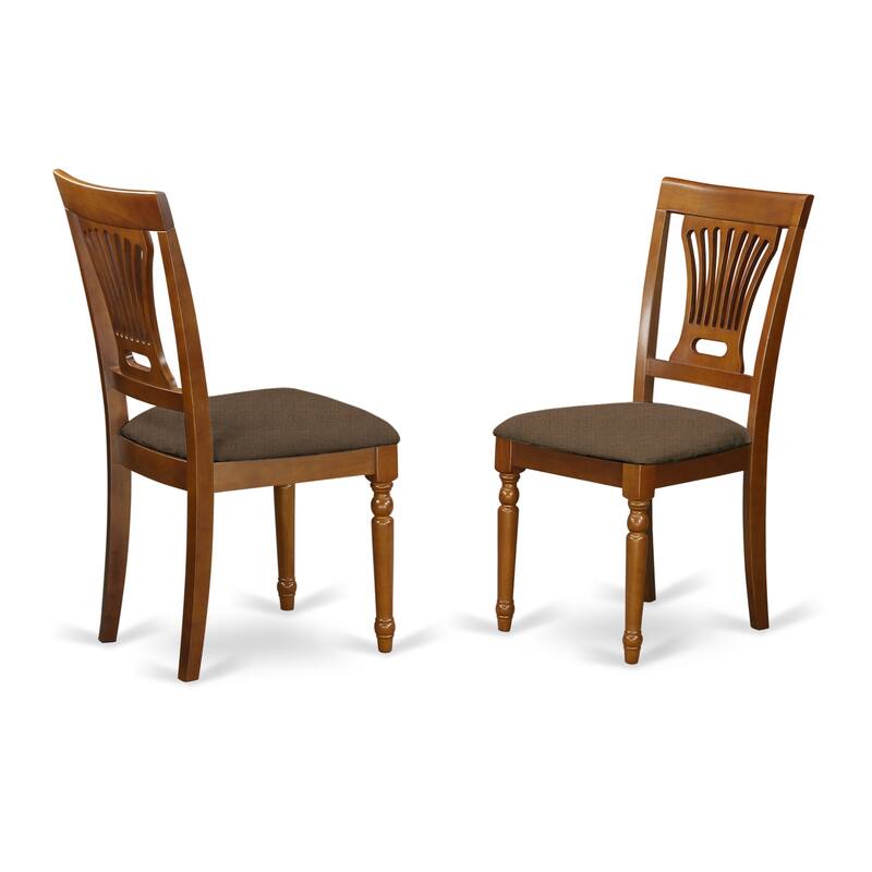 5-Piece Saddle Brown Finish Solid Wood Top - Dining Room Set - Seats 4