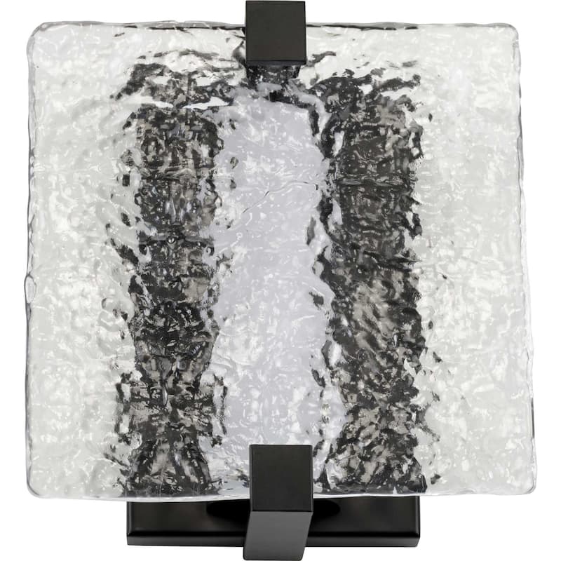 Progress Lighting 9" Tall LED Wall Sconce with Water Glass Shade