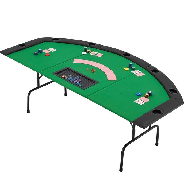 AVAWING 7 Players Folding Poker Table Casino Leisure - Bed Bath