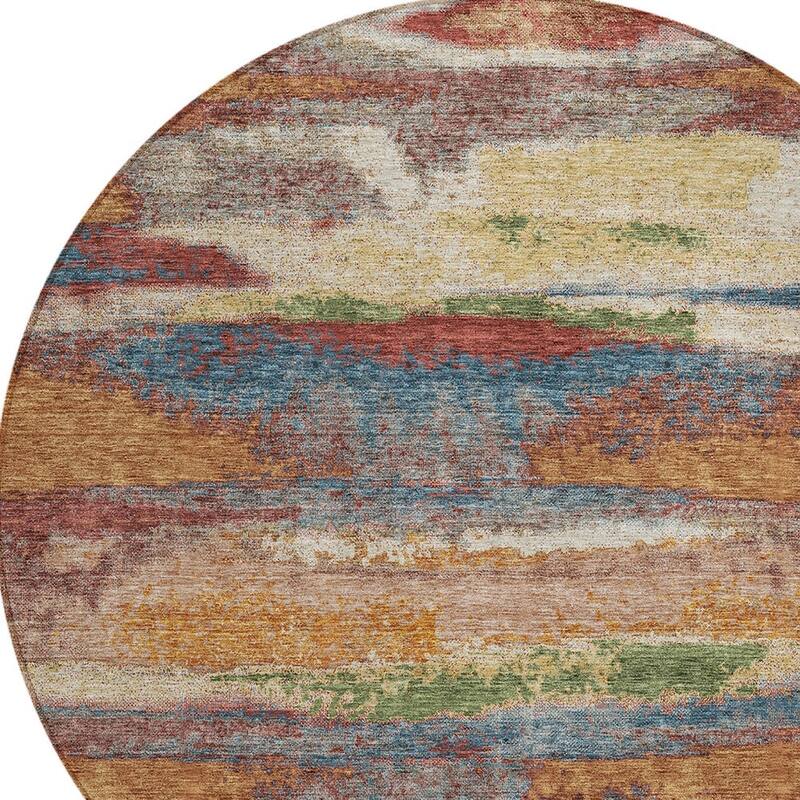 HomeRoots Abstract Transitional Rectangle Outdoor Rug