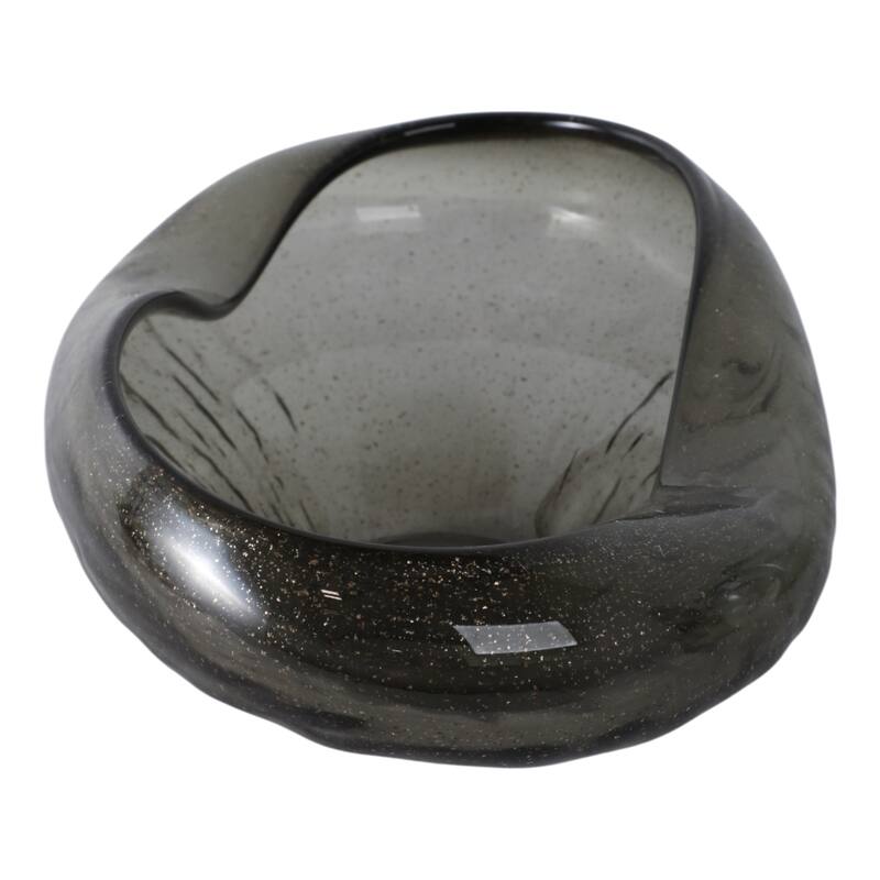 Glass Decorative Bowl Organic Textured Valencia Style - 6" Clear - 15" x 9" x 6"