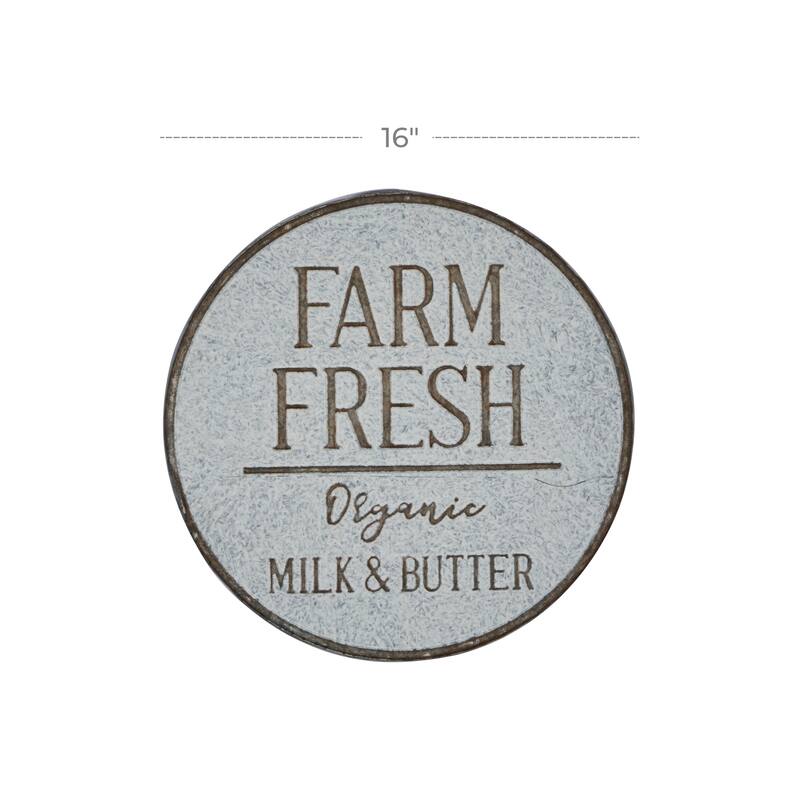Beige Iron Farmhouse Wall Decor Text 16 x 16 x 1