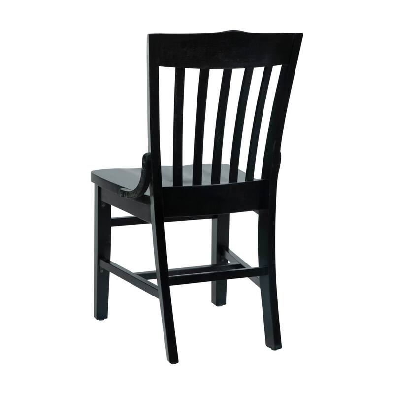 School House Back Wooden Restaurant Dining Chair - 18.5"W x 21.5"D x 35"H