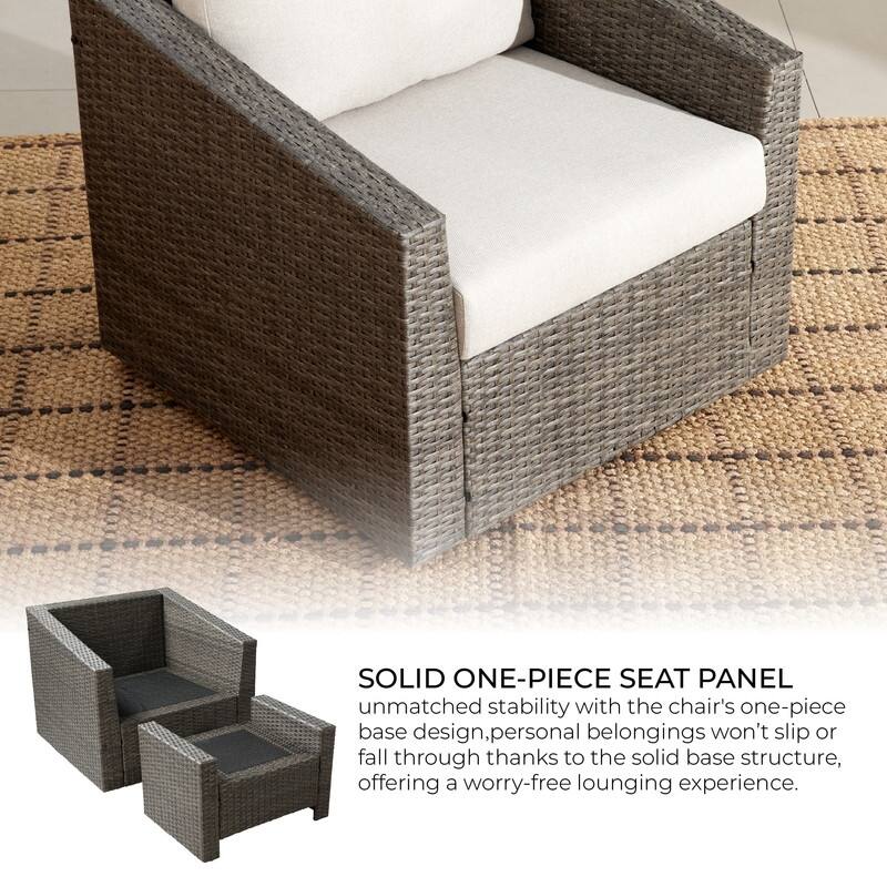 Oakley Outdoor Wicker Patio Furniture Swivel Chair