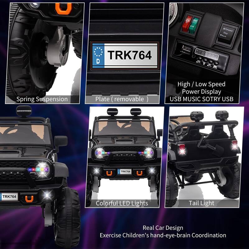 2 Seats 24V Kids Ride on Truck with Remote Control