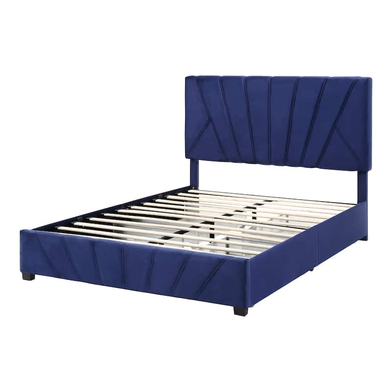 Rhiv Art Deco Upholstered 4-drawer Storage Bed by Furniture of America