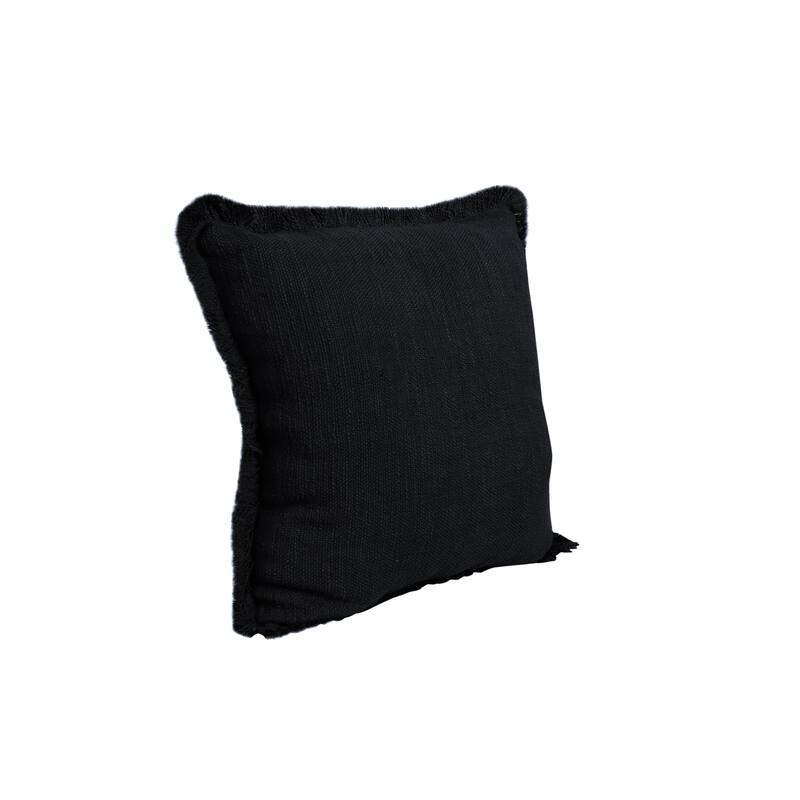 Hidalgo Solid Fringed Throw Pillow by Sevita