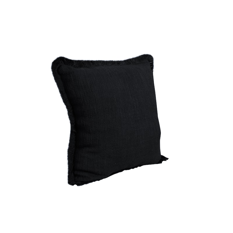 Sevita Solid Cotton Fringe Throw Pillow