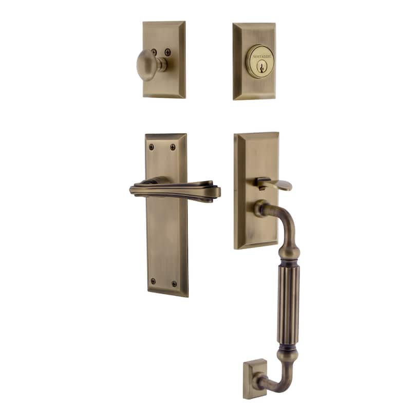 Nostalgic Warehouse New York Left Handed Sectional Single Cylinder - Antique Brass