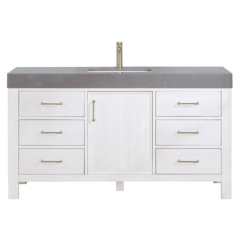 Leon 60 in. Single Bathroom Vanity with Composite Stone Top