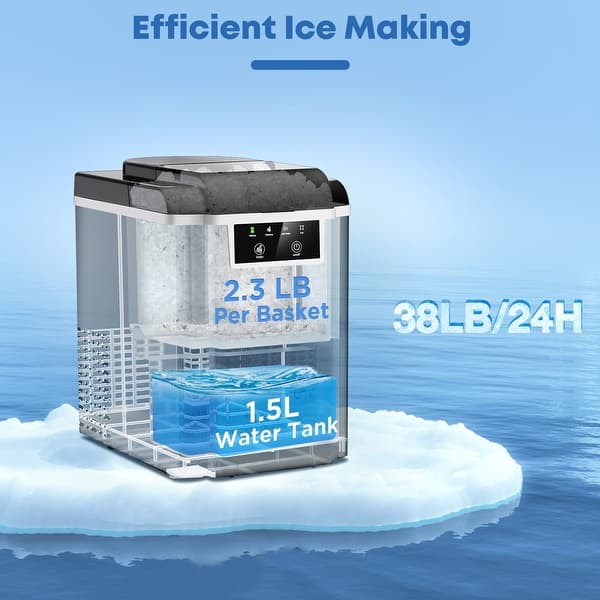 Nugget Ice Maker Self-Cleaning, Crushed Ice Machine, Soft Pellet Ice