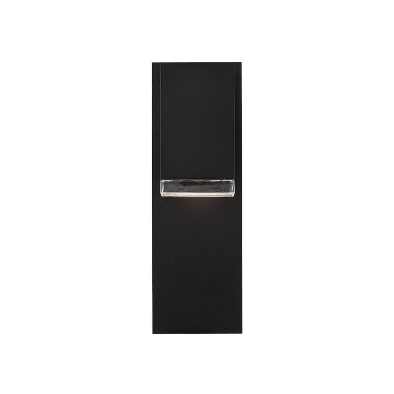 Draped 12in LED Outdoor Wall Light Selectable CCT 2700-3000-3500-4000K set to 2700K in Black