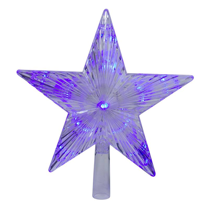 9.5" Lighted Color Changing 5 Point Star Tree Topper - White and Blue LED Lights - 9.5