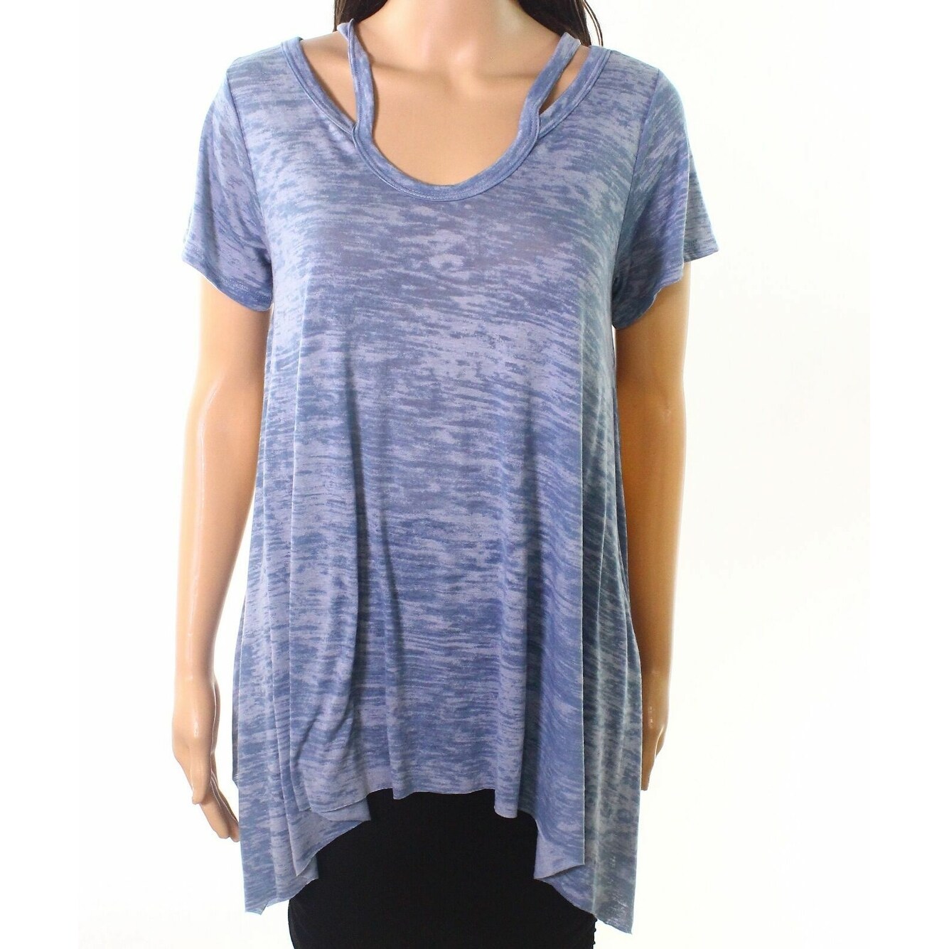 Shop Oddi Womens Burnout Cutout Sharkbite Hem Knit Top Overstock