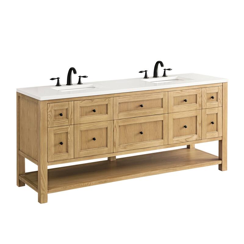 James Martin Vanities 330-V72-3WZ Breckenridge 72" Free Standing - Light Natural Oak - Oak Finish
