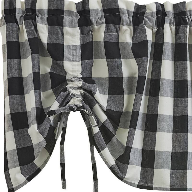 Park Designs Buffalo Check Lined Black Valance 60" - 60" X 20"
