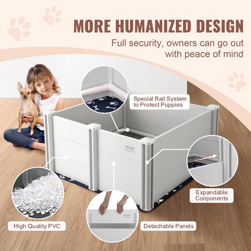Dog Whelping Box,Whelping Box for Dogs and Puppies, White