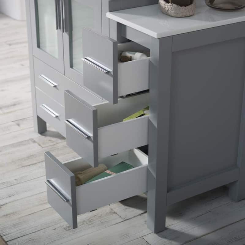 Blossom Sydney 42" Bathroom Vanity with Storage Side Cabinet & Mirrors