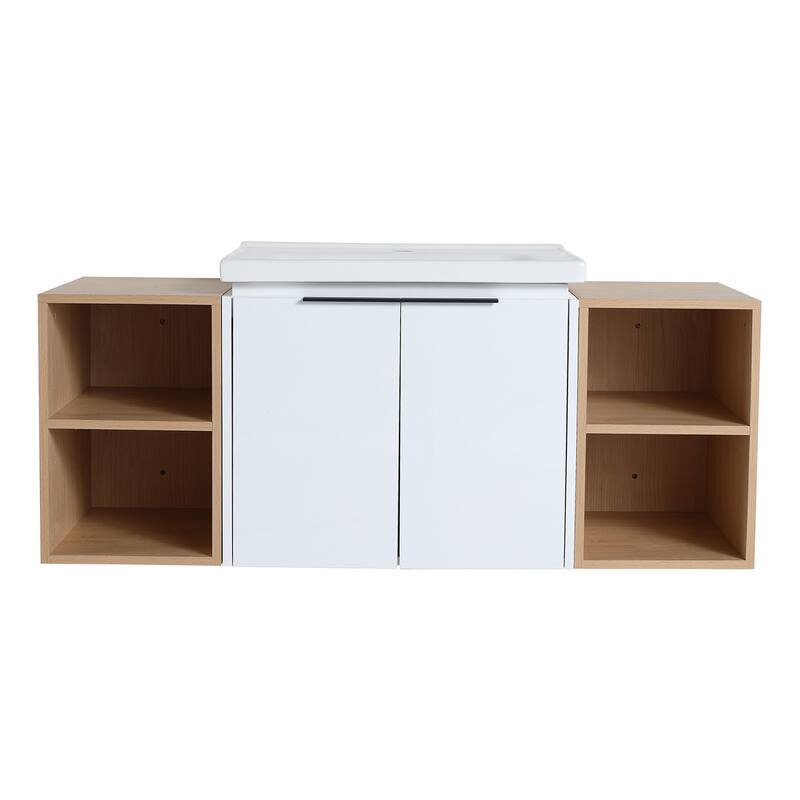 Topcraft Wall-Mounted Bathroom Vanity With Sink - 48" - Glossy White