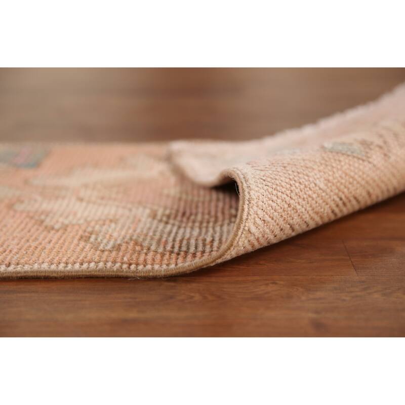 Hand Knotted Oriental 100% Wool Carpet Transitional Tribal Oranges & Rust Anatolian Area Rug - 3' 0'' X 1' 6''