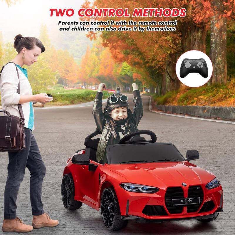 12V Ride On Toy Car for Kids with Remote Control and LED Light