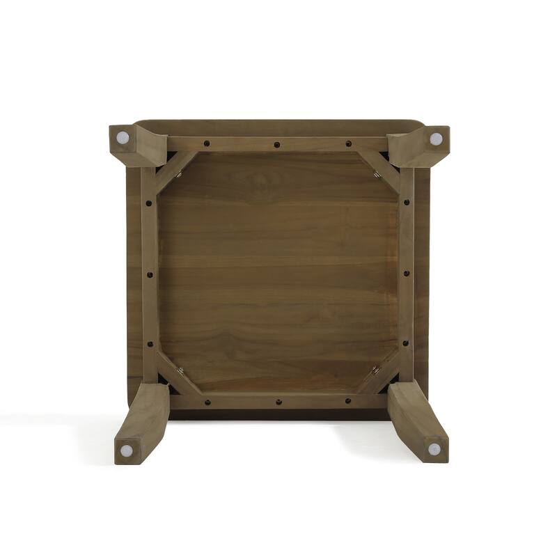 19" W Square Solid Teak Outdoor Side Table