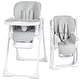 preview thumbnail 8 of 17, Foldable Baby High Chairs, Multifunctional Infant Highhairs with Adjustable Height Light Gray