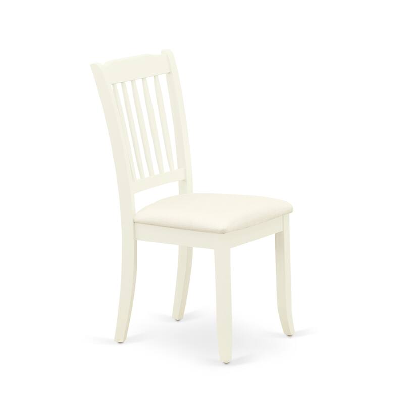 East West Furniture 3 Piece Modern Dining Table Set- a Round Table and 2 Dining Chairs, (Finish & Seat Options)