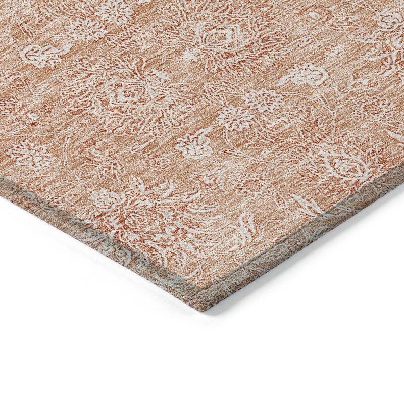 Machine Washable Indoor/ Outdoor Chantille Traditional Floral Rug