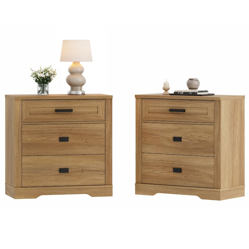 WAMPAT Mid Century Modern Dresser, 31.9" Tall Storage Cabinet with Drawers