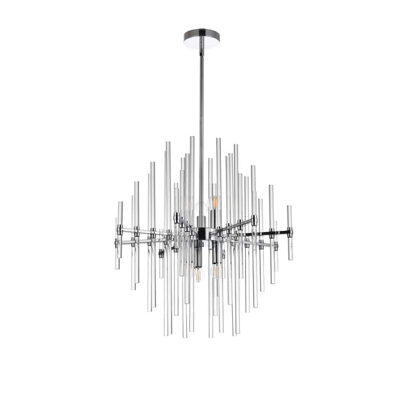 Samuel 23 inch crystal rod pendant in black