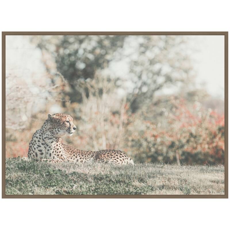 Kate and Laurel Sylvie Cheetah Glance Framed Canvas by Alicia Abla