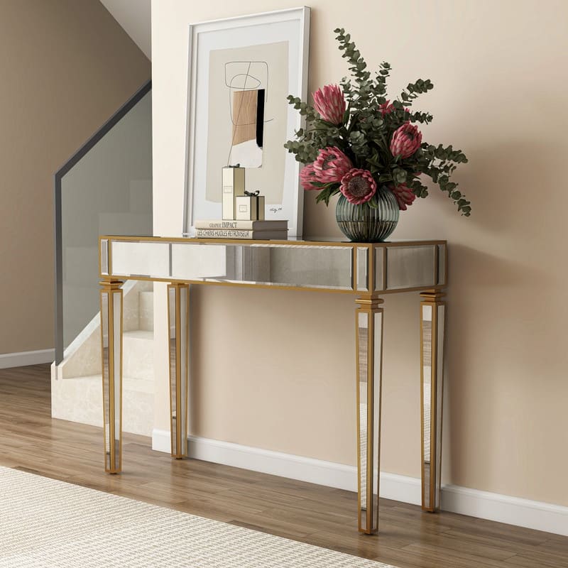 Vintaged Antique Mirrored Console Table