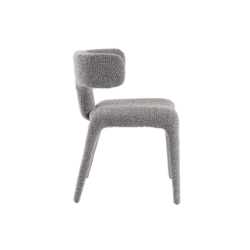 Brown/Gray Polyester Upholstered Metal Frame Dining Chair, Sturdy Dining Chair for Dining Rooms - 20.5