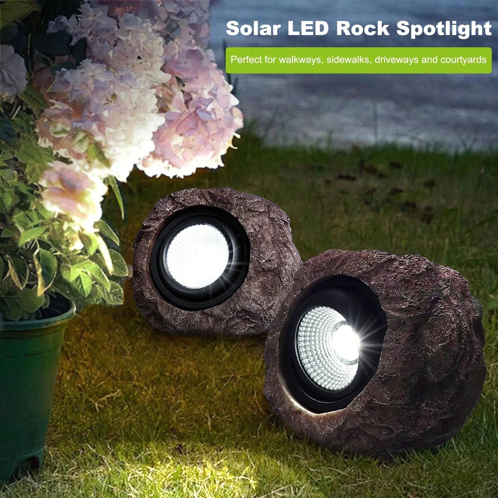 Solar powered garden rocks cheap