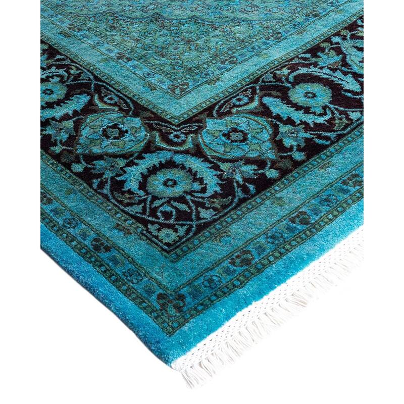 Fine Vibrance One-of-a-Kind Hand-Knotted Area Rug - Blue, 8' 2" x 10' 3" - 8' 2" x 10' 3"