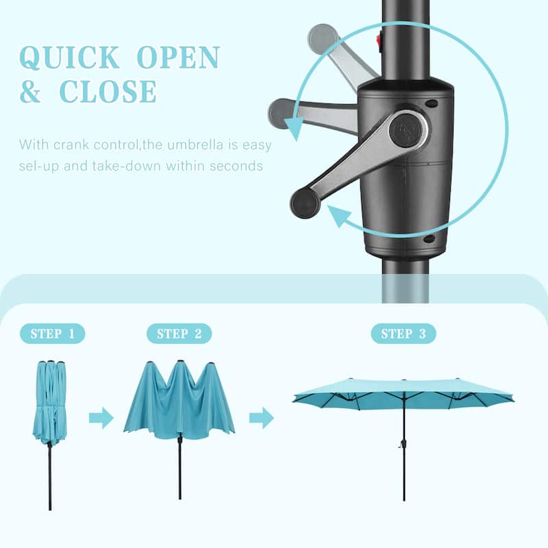 13ft Large Patio Umbrella Double Sided Outdoor Market Umbrella